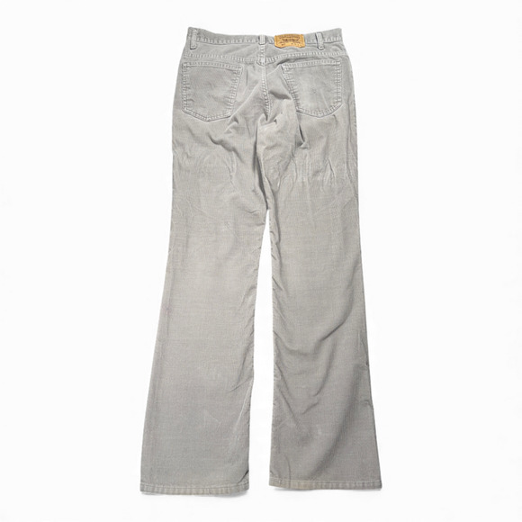 Vintage Levis Pants Mens 33x34 Gray Corduroy 517 Bootcut Western USA Made 80s - Picture 2 of 9